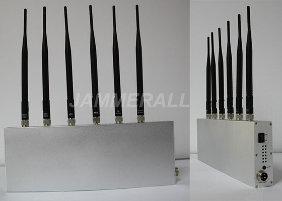 6 de Inhibitor van het de Telefoonsignaal van de antennescel, Krachtige 3G/WiFi-Signaalstoorzender