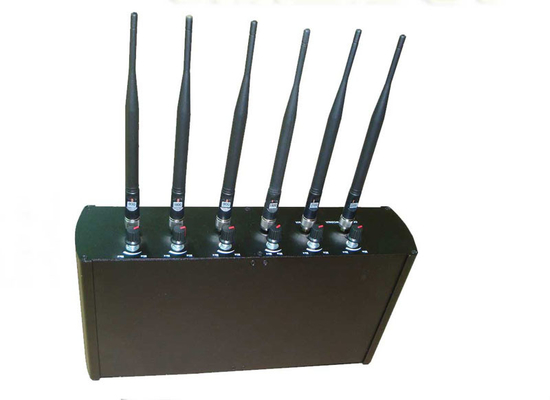 Regelbare Desktop 6 van het de Telefoonsignaal van de Antennescel Blocker van de Inhibitorgps L1 WiFi 2.4G