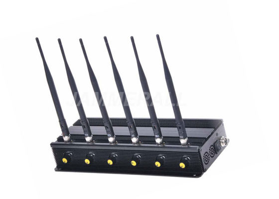 kwaliteit  6 Band Desktop Cell Phone Signal Jammer , Adjustable Cellular 3G 4G WiFi Jammer fabriek